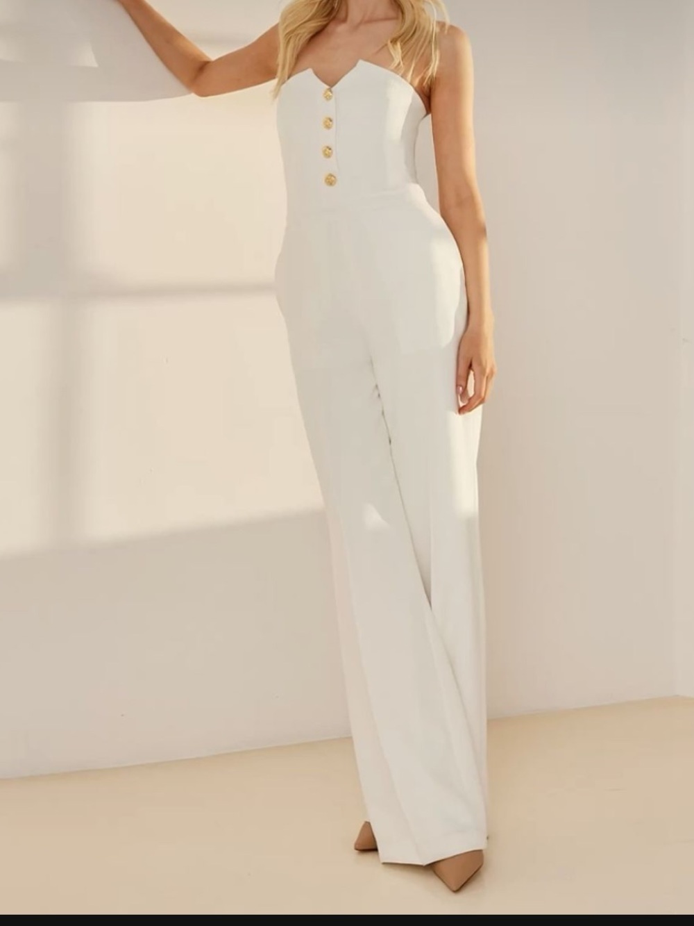 Generation Live Camilo Crepe White Jumpsuit NWTs sz 4 - Picture 6 of 13